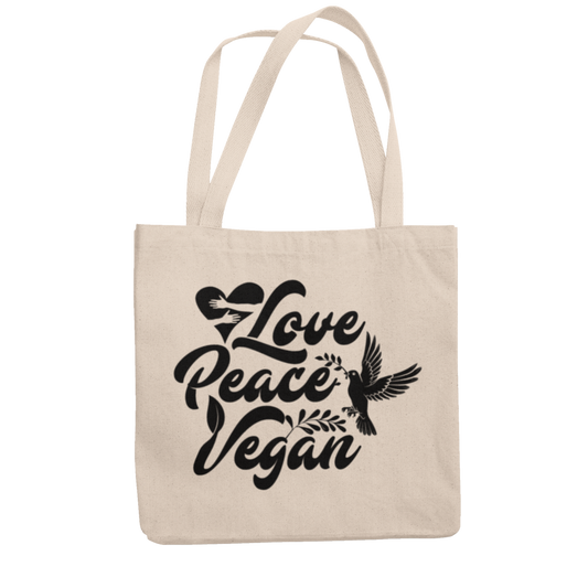 Love Peace Vegan - Jutebeutel