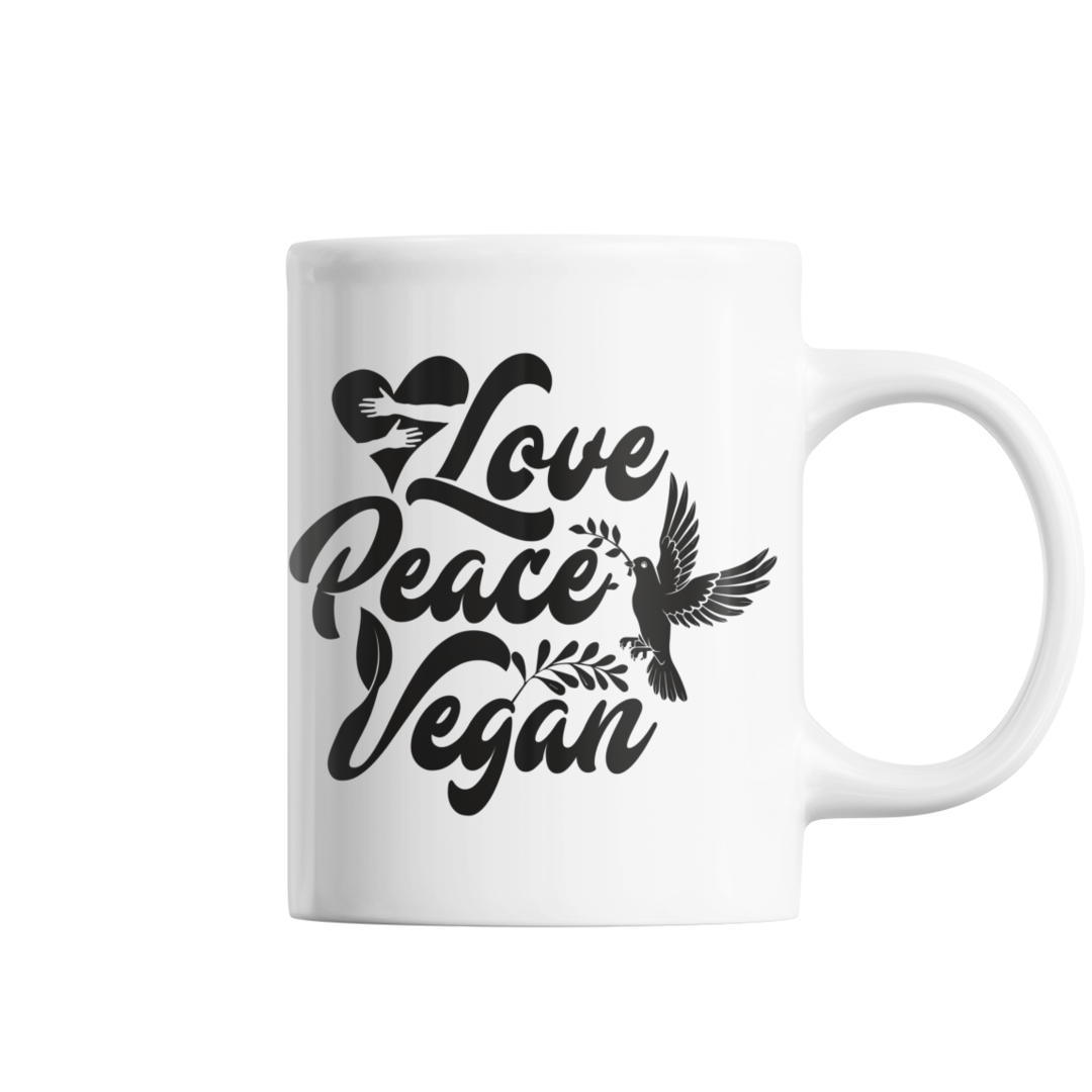 Love Peace Vegan - Tasse