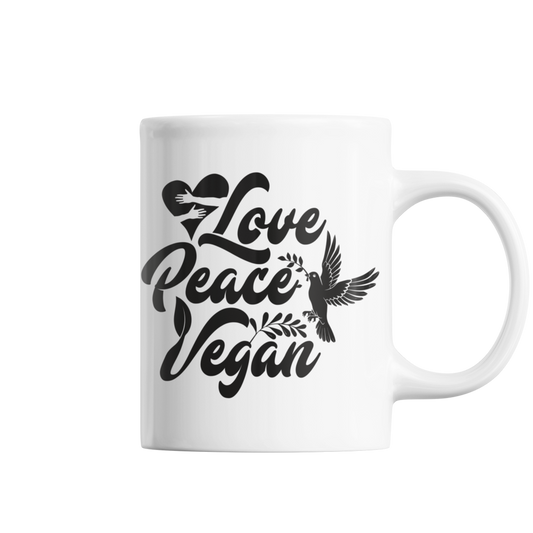 Love Peace Vegan - Tasse